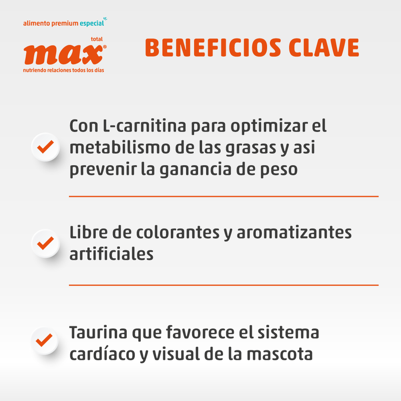 Comida Gato Max Adulto Castrado 3kg