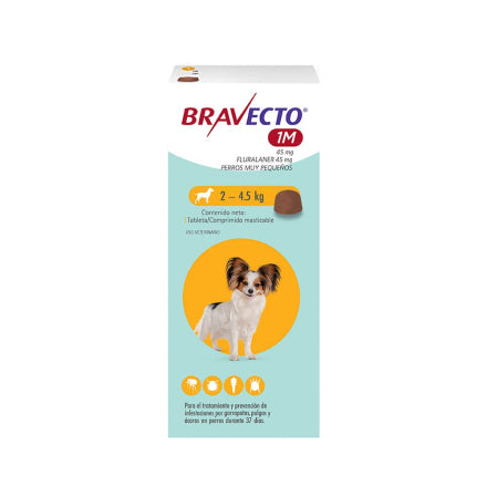 Antiparasitario para Perros Bravecto 1M 2 a 4.5kg