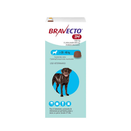 Antiparasitario para Perros Bravecto 1M 20 a 40kg