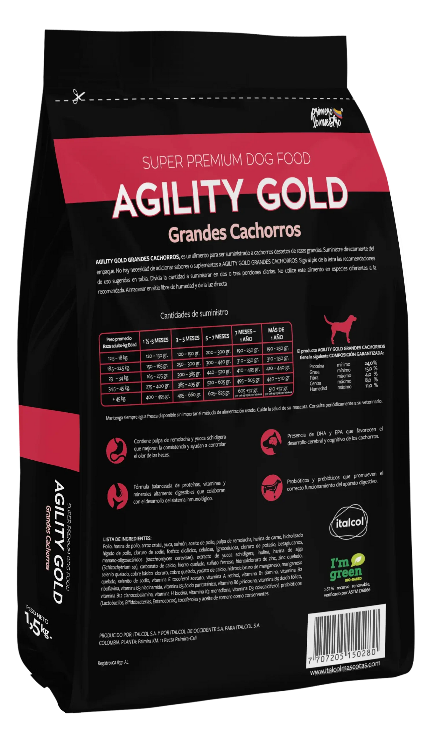 Comida Perro Agility Gold Cachorro Grande 15kg