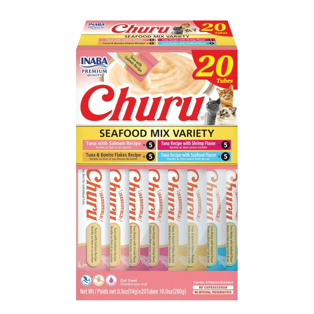Inaba Churu Seafood Mariscos Gato Caja Rosada 20 unds