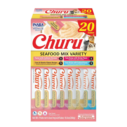 Inaba Churu Seafood Mariscos Gato Caja Rosada 20 unds