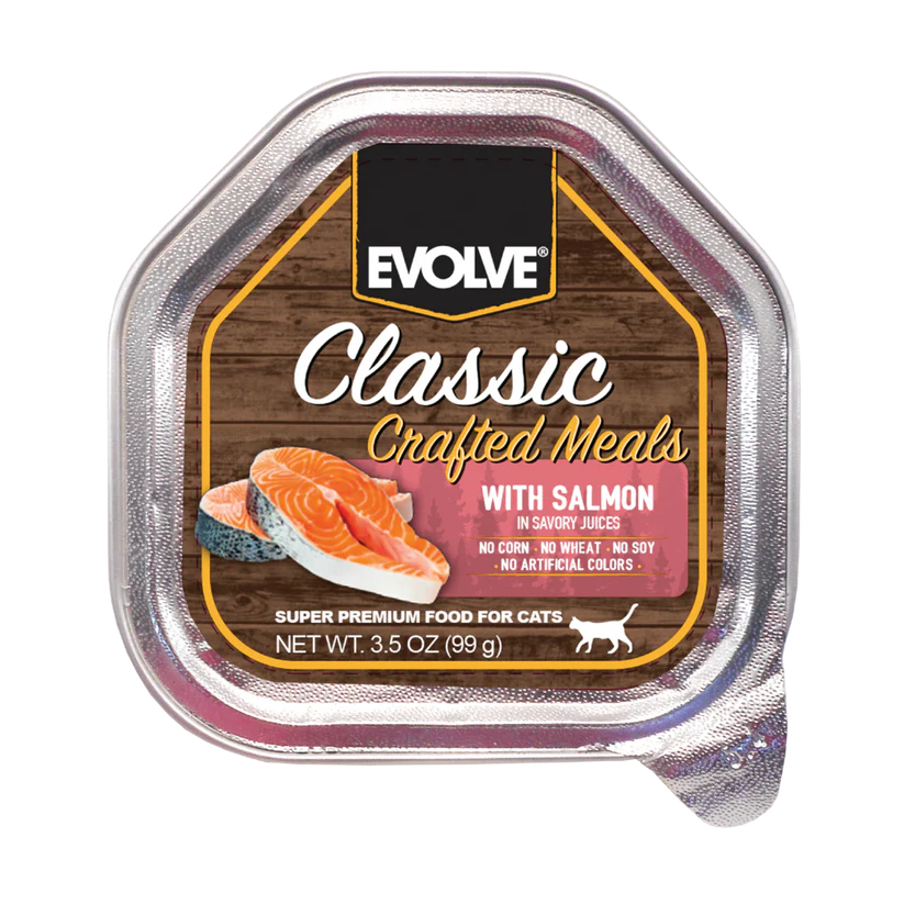 Evolve Alimento Húmedo Gato Salmón Bandeja 3.5 oz