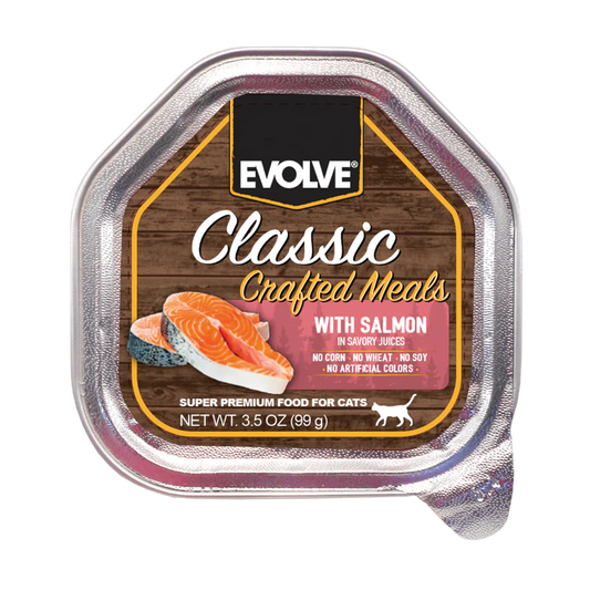 Evolve Alimento Húmedo Gato Salmón Bandeja 3.5 oz