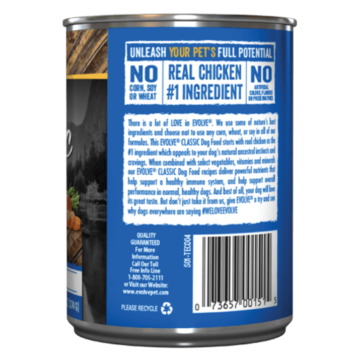 Comida Perro Evolve Lata Pollo 13oz