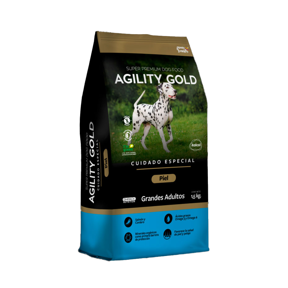 Comida Perro Agility Gold Adulto Grande Piel 8kg