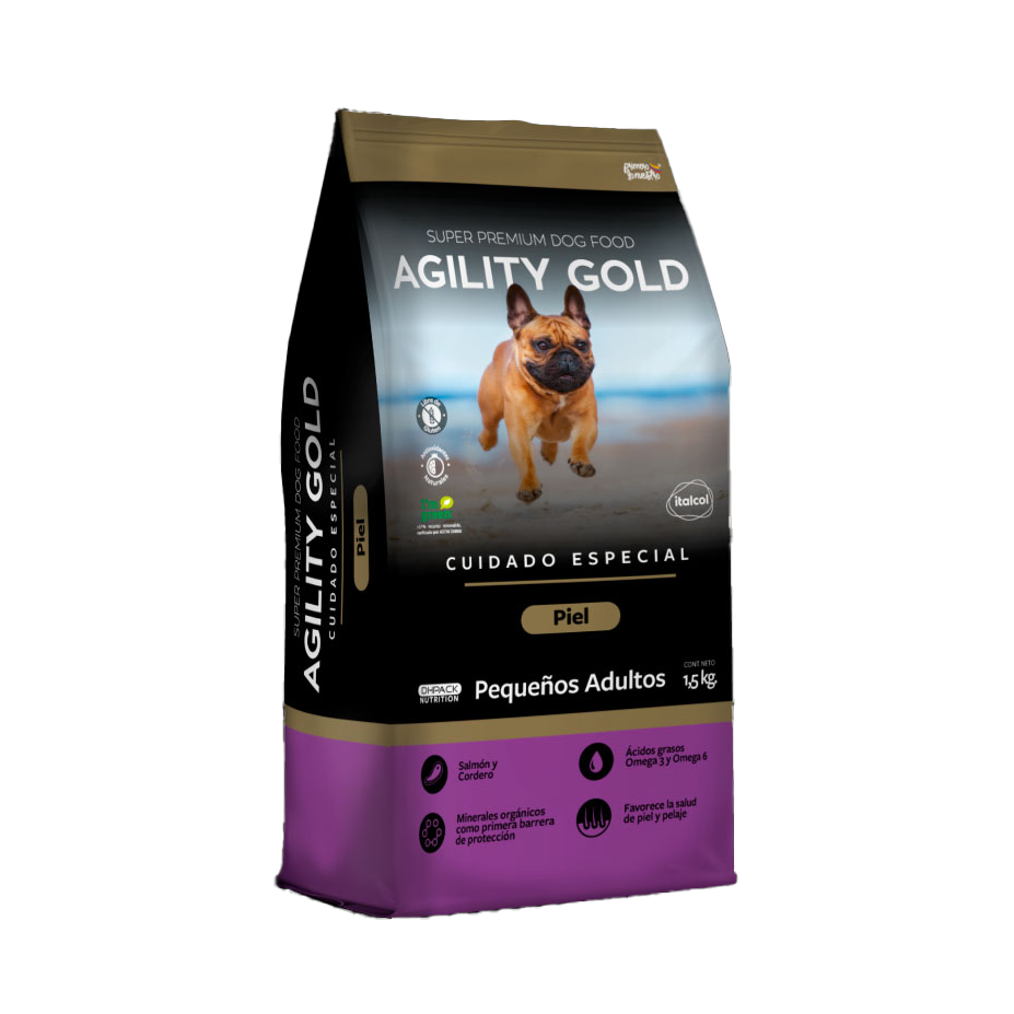 Comida Perro Agility Gold Adulto Pequeño Piel 8kg