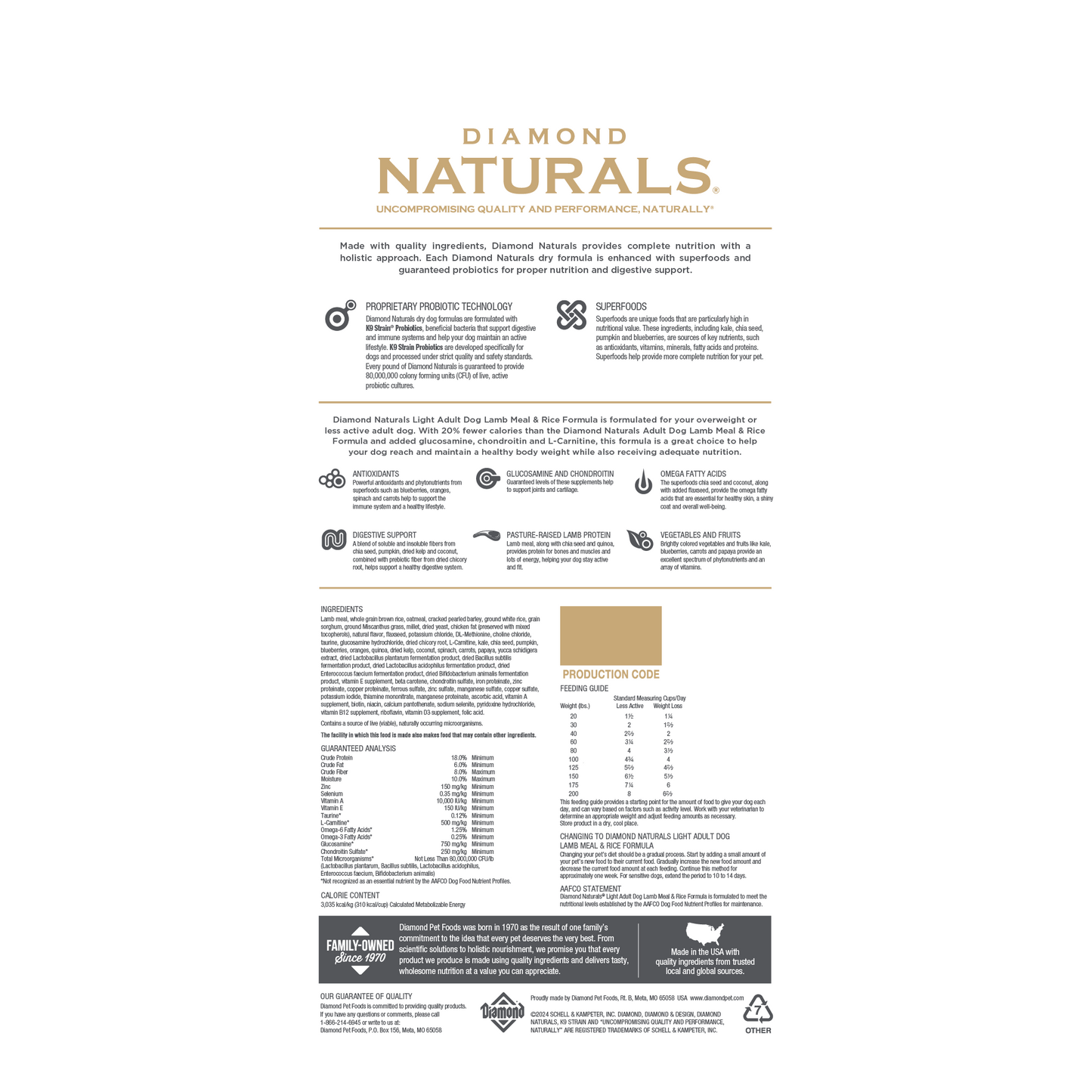 Comida Perro Diamond Adulto Light 13.6kg